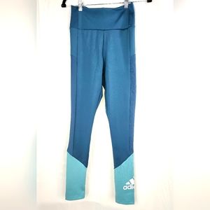 NWT Adidas Aeroready women's blue leggings size small